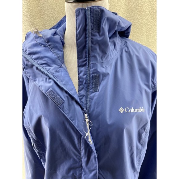 Columbia Omni-Tech Purple Hooded Wind/Rain Jacket - Picture 3 of 12
